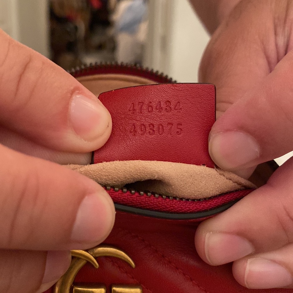 Red Gucci GG Marmont Matelasse leather belt bag - Picture 5 of 7